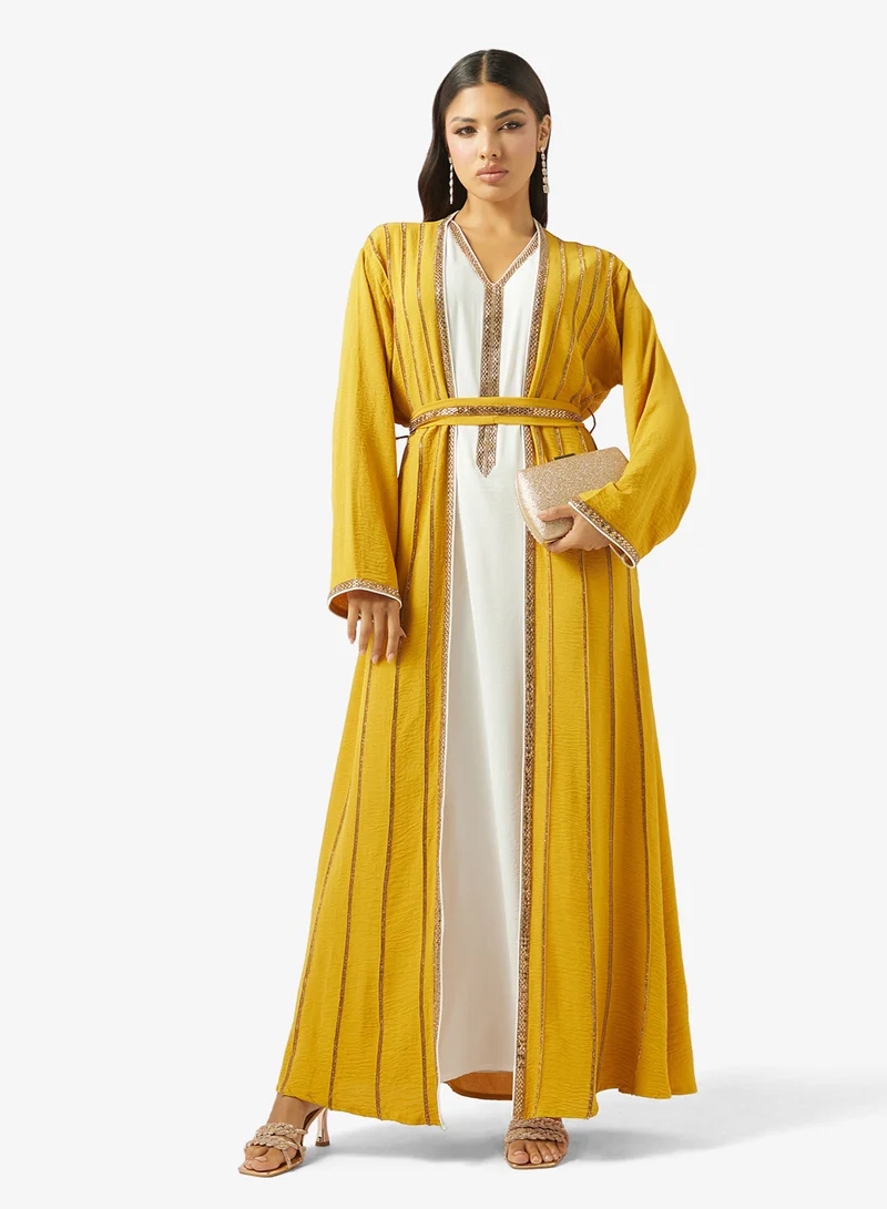 Arabian Closet  LADIES ABAYA 2 PIECE WITH BELT for Women | Best Price UAE